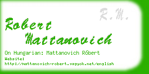 robert mattanovich business card