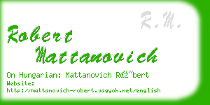 robert mattanovich business card